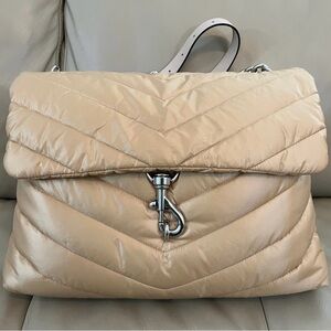 Rebecca Minkoff Nylon Edie XL Flap Bag in New Nude